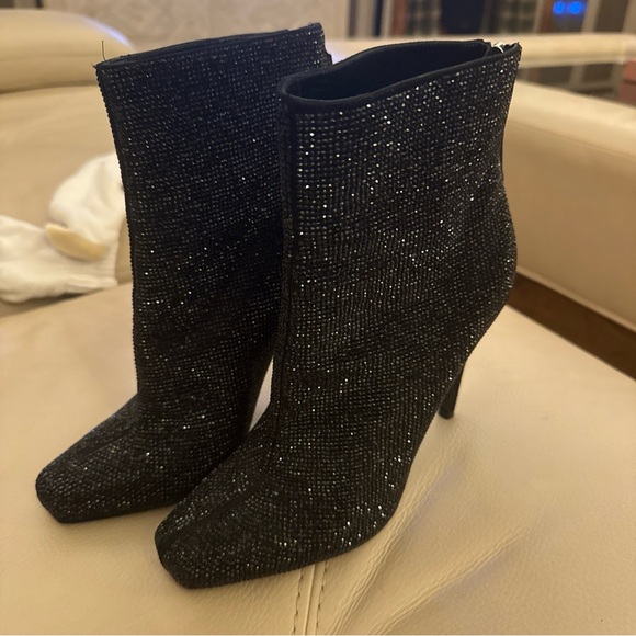 Christian Dior Black Rhinestone Ankle Stiletto boots - Picture 1 of 9
